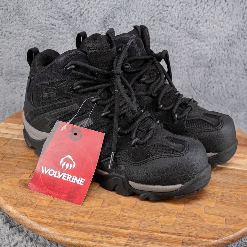 NEW Wolverine‎ W881017 Wilderness Mid Hiker Steel Toe CT WP Black Boots Womens 6